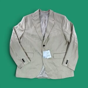 HM Conscious Choice Relaxed Fit Blazer Beige Tencel Lyocell Mens 46R 1119825-001
